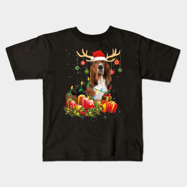 Bloodhound Christmas Gift t-shirt Dog Lover Christmas Gift Kids T-Shirt by CoolTees